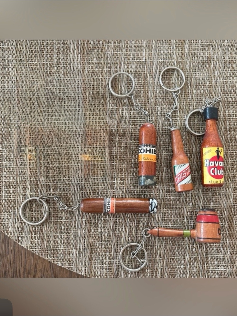 Havana Club & Cohiba Themed Brown Miniature Keychain Set